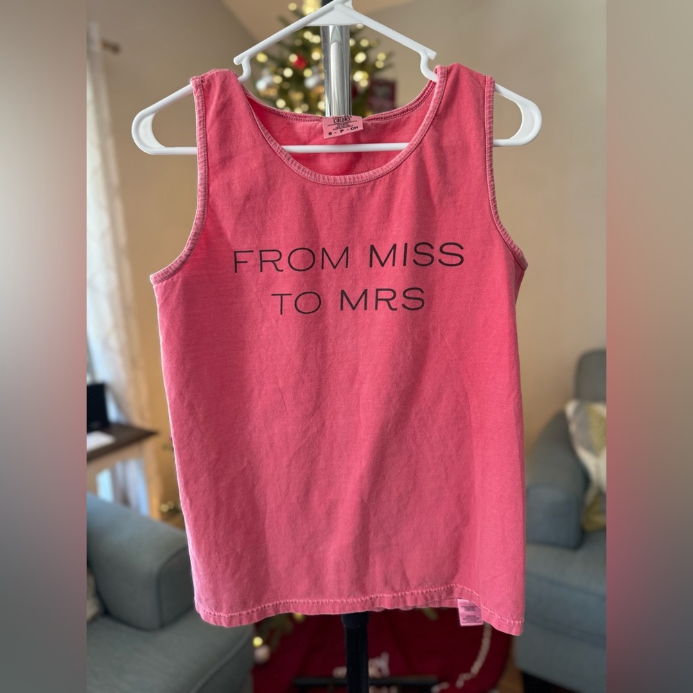Comfort Colors Pink Tank Top - From Miss to Mrs